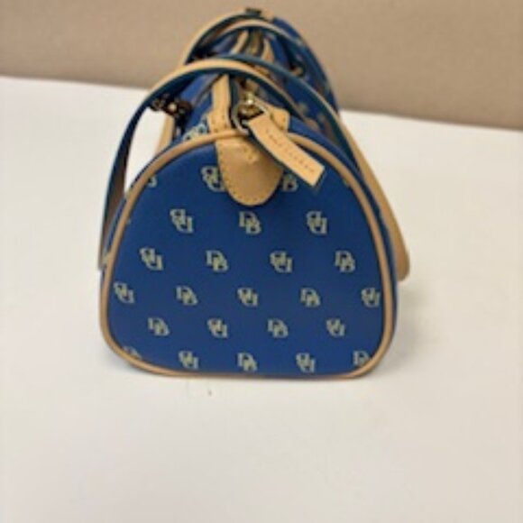Dooney & Bourke Signature Blue Leather Barrel Bag - Picture 2 of 5